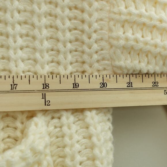 NWT Fashion Womens Open Knit Cropped Cardigan Button Pocket Front Cream Size XS - Picture 7 of 8